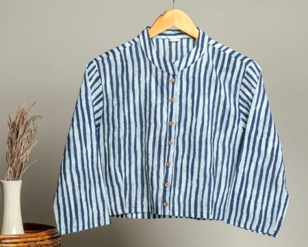 Handmade Block Print Cotton for Women ? Ethnic Floral Printed Top with Long Sleeves